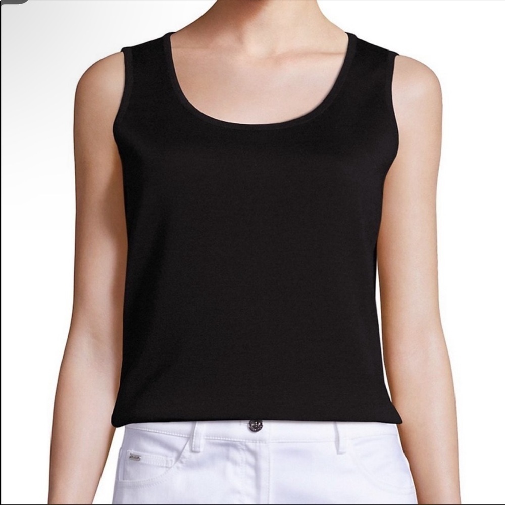 NWT ST. JOHN Caviar Black Knit Tank Top
